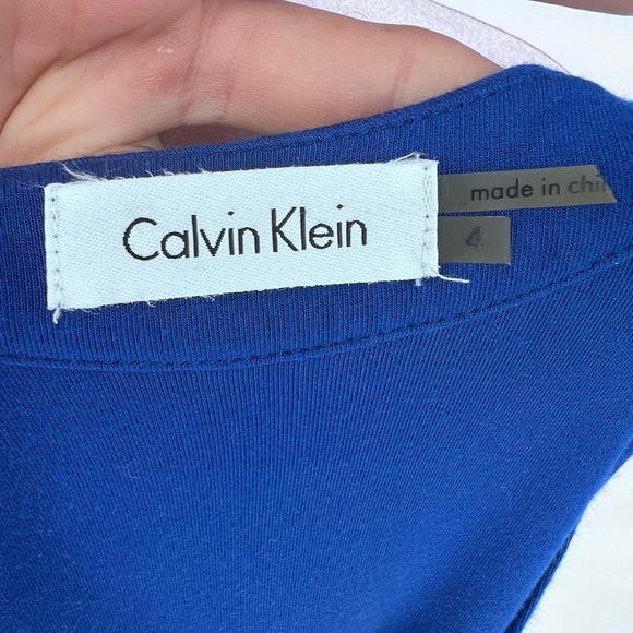 EUC Calvin Klein V Neck Ruched Mini Dress - Picture 9 of 9